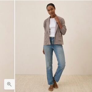 Pact (NEW) Women's Taupe Heather Airplane Relaxed Blazer M